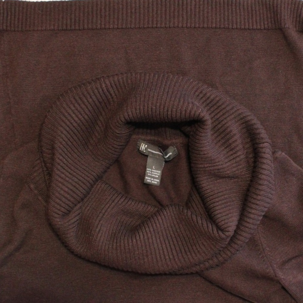 INC International Concepts $79 Medium Brown Cowl Neck Pullover Sweater‎